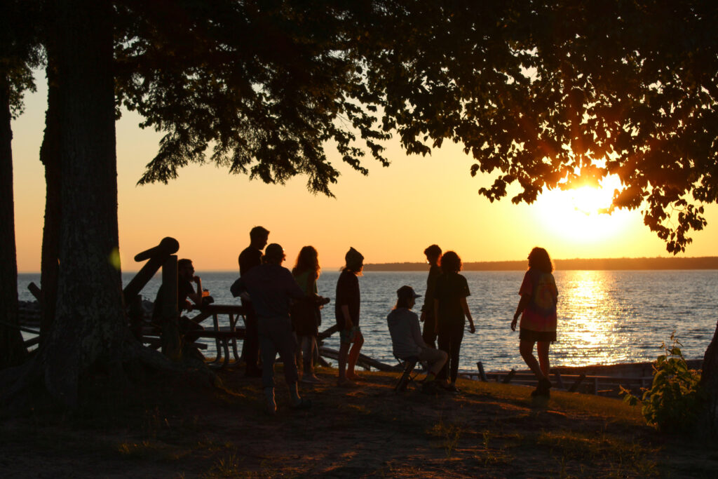 Sunset picture of students.