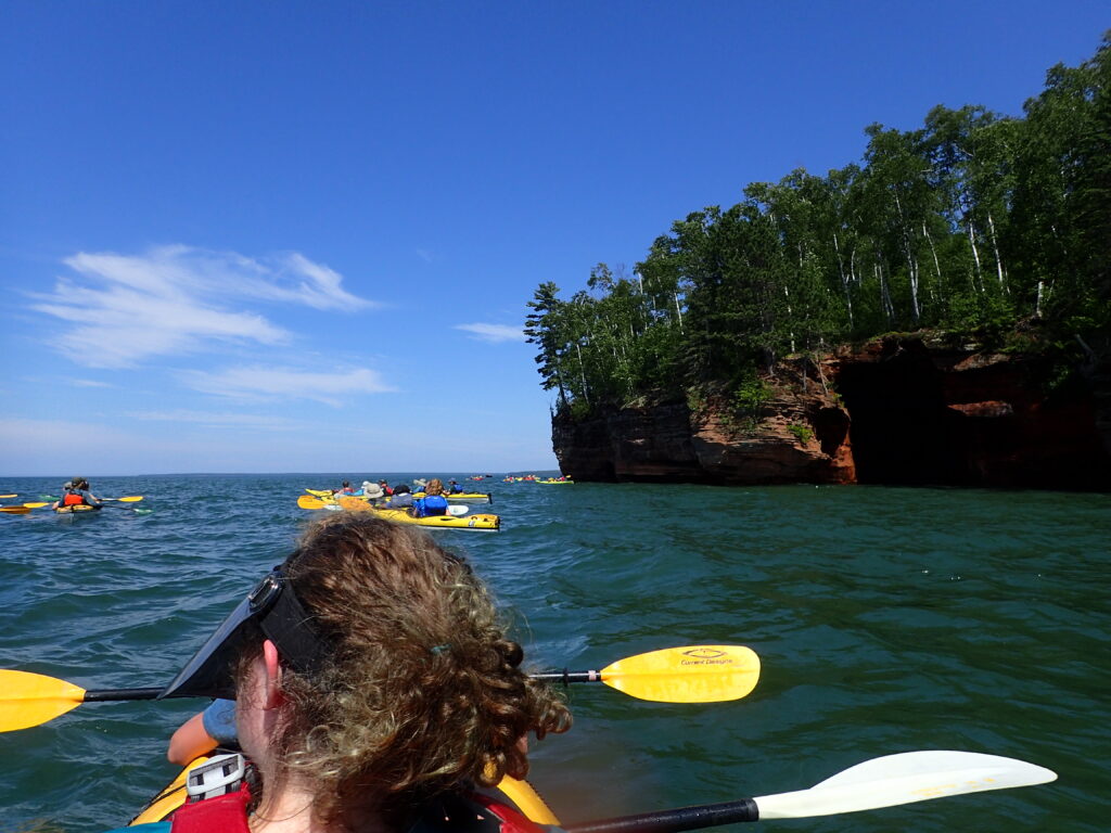 Students in kayak.