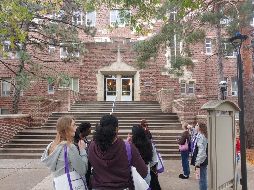 Students touring St. Catherine University.