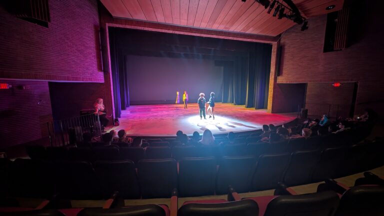 Students onstage at MSU.