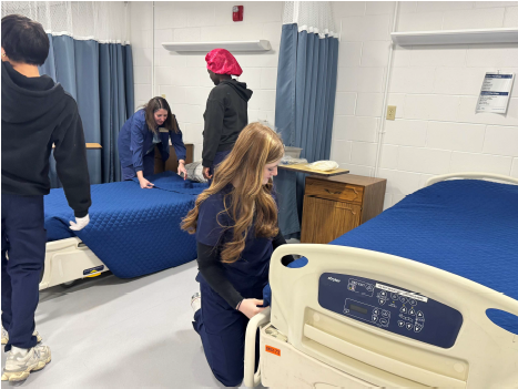 Students receiving hands-on training.
