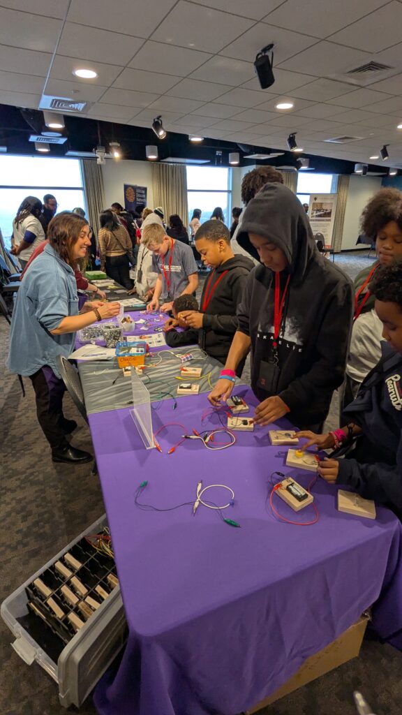 Students at career station.